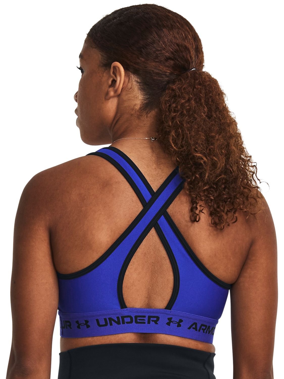 Under Armour Mid Armour Crossback Sports Bra, Team Royal/Black at John  Lewis & Partners