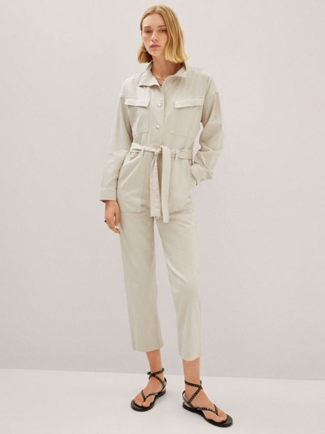 Mango jumpsuit sales beige