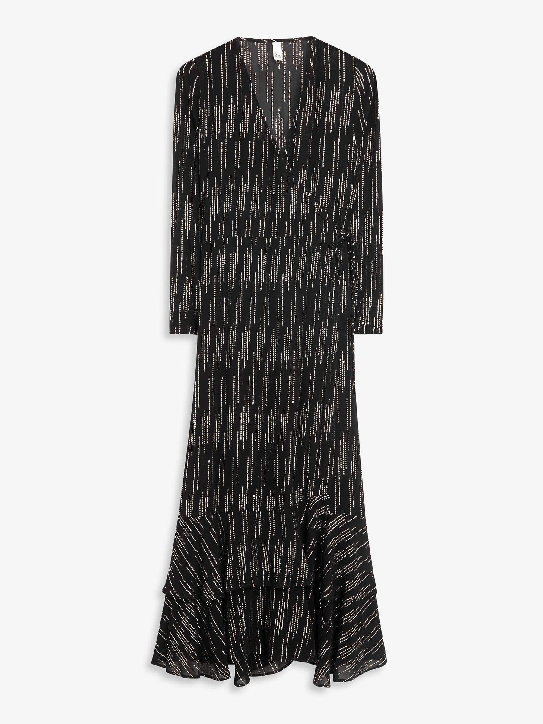Buy AND/OR Zelda Metallic Stripe Midi Dress, Black Online at johnlewis.com