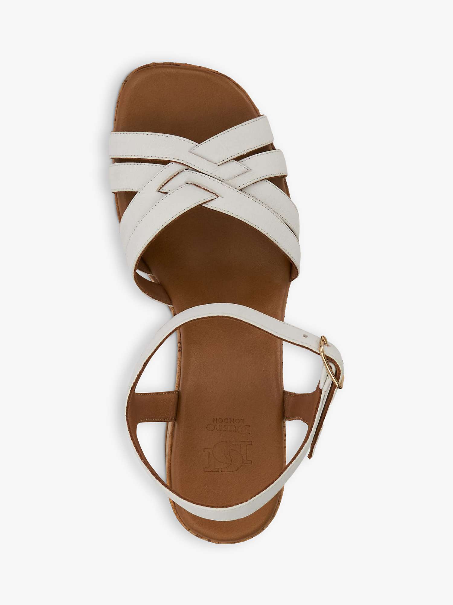 Buy Dune Jai Cork Block Heel Platform Sandal, White Online at johnlewis.com