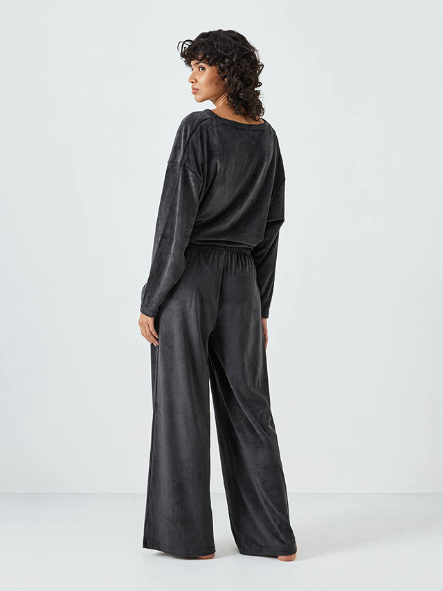 AND/OR Ribbed Velour Pyjama Set, Black