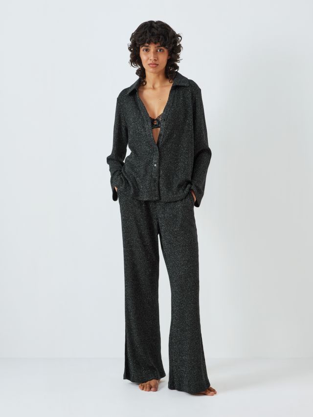 AND/OR Sparkle Shirt Pyjama Set, Black, 8