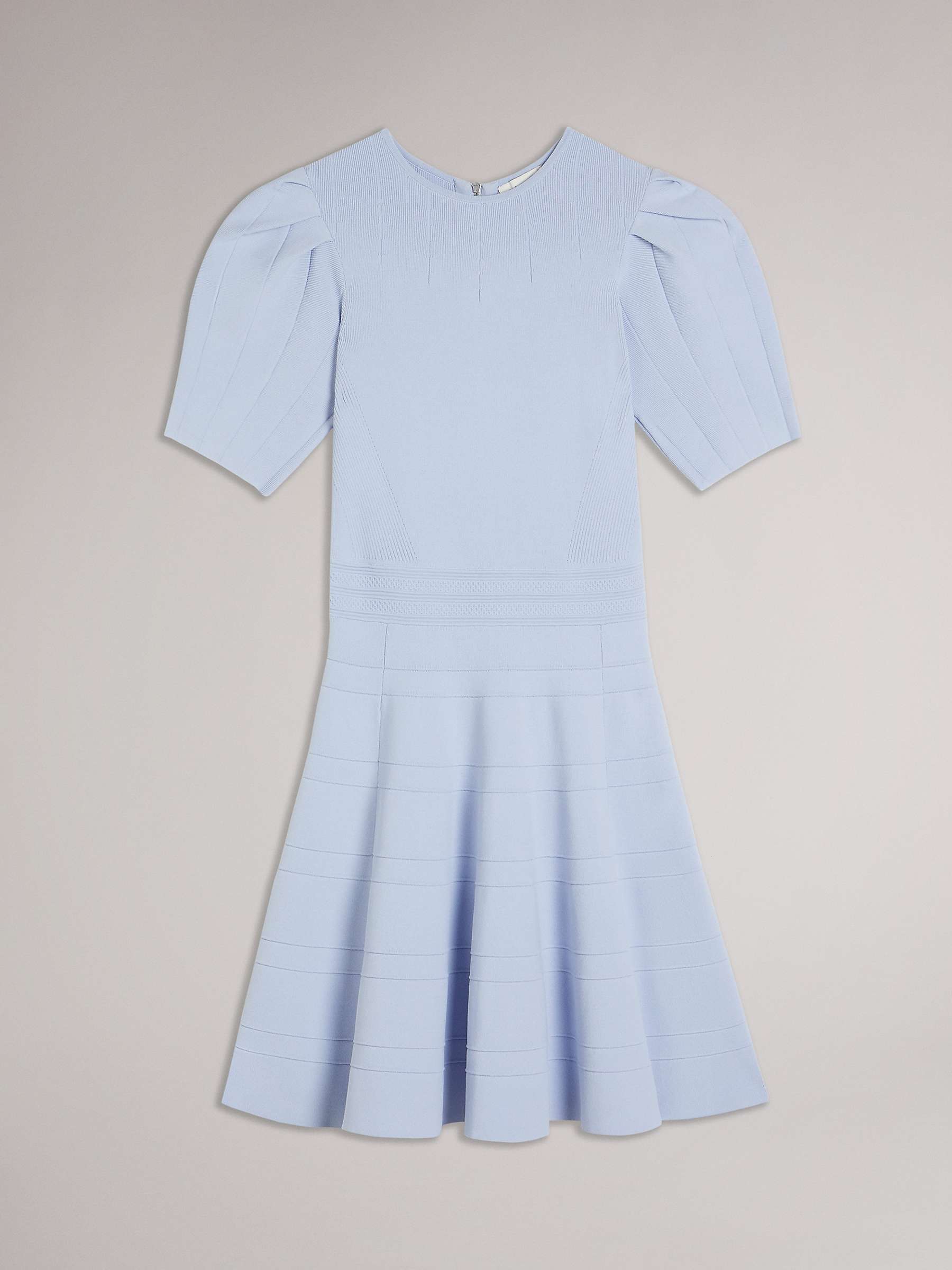 Buy Ted Baker Velvey Puff Sleeve Dress, Blue Duck Egg Online at johnlewis.com