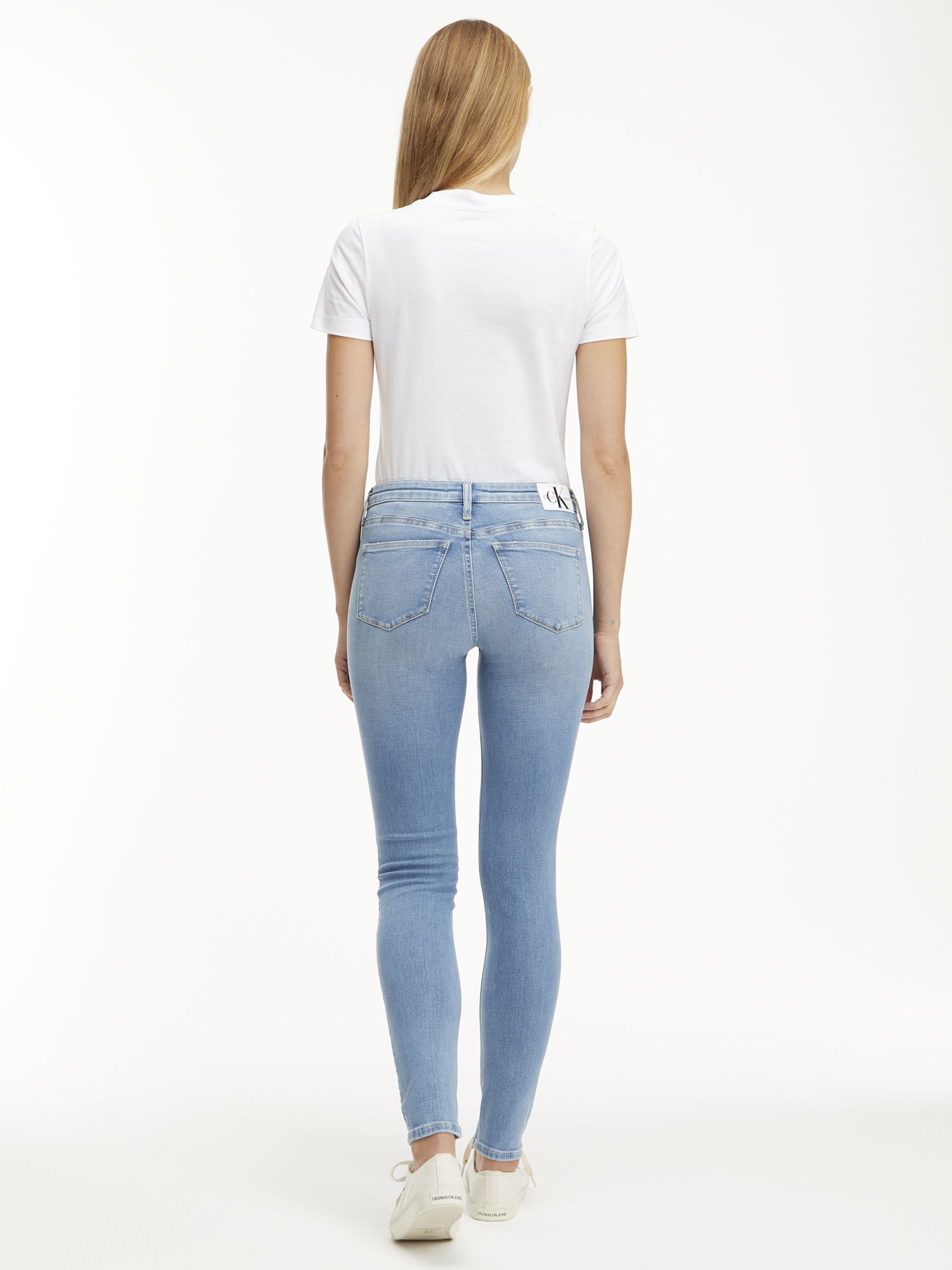 Calvin Klein Mid Rise Skinny Jeans, Light Blue, 25R