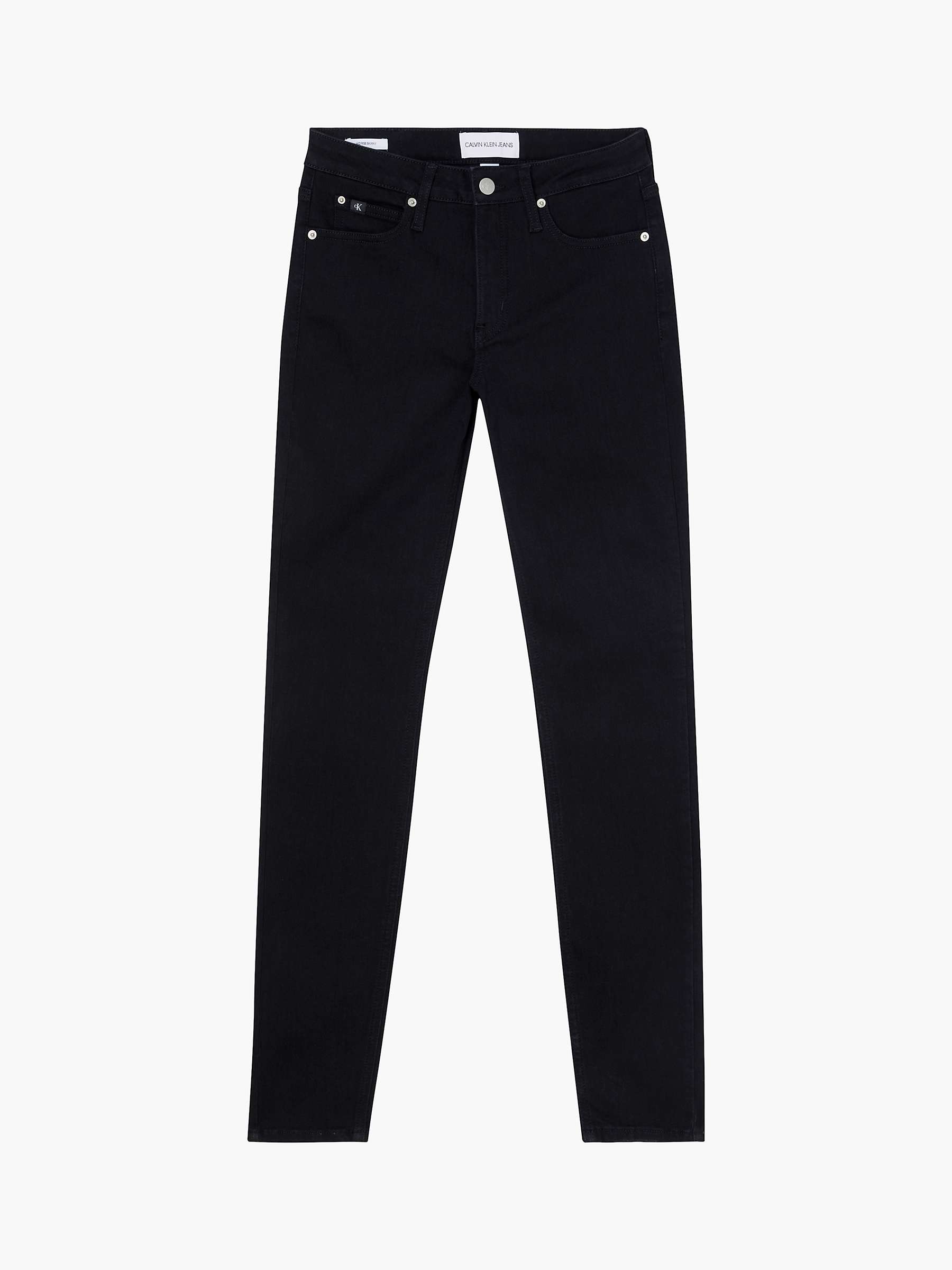 Buy Calvin Klein Mid Rise Skinny Jeans, Black Online at johnlewis.com