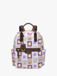 Radley Finsbury Park Illustrated Stamps Print Recycled Backpack, Chalk/Multi