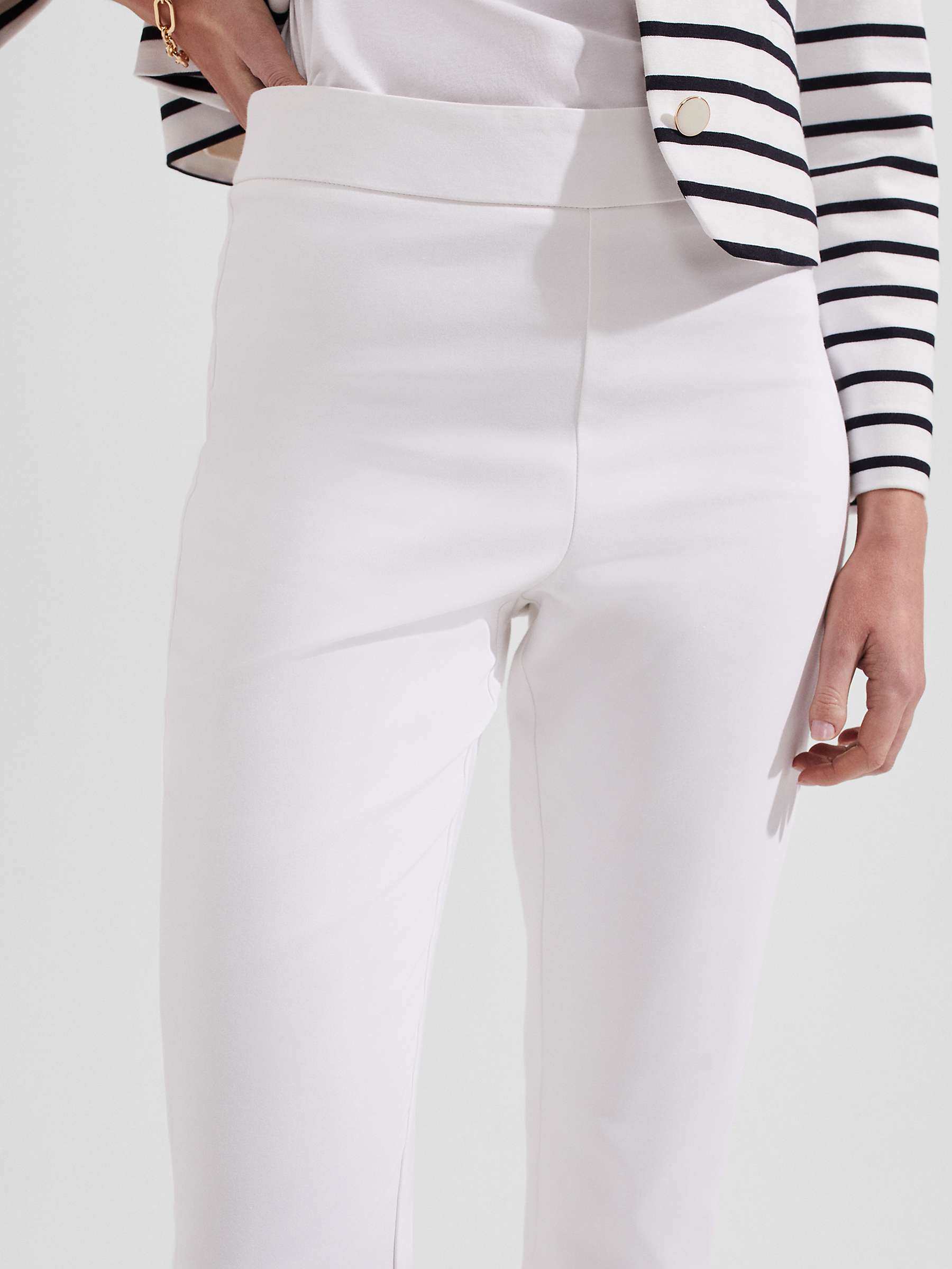 Buy Hobbs Kaya Capri Trousers, White Online at johnlewis.com