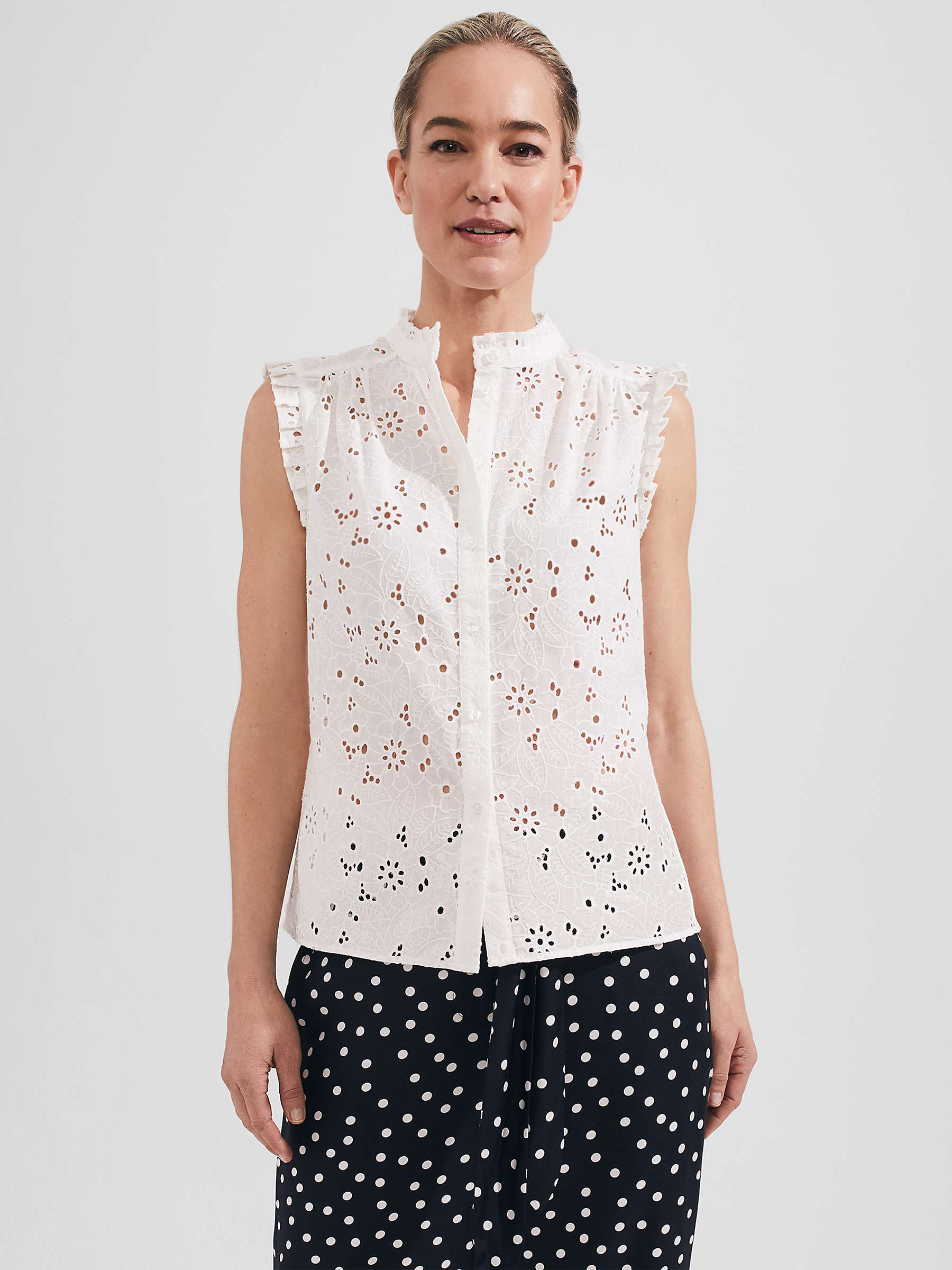 Buy Hobbs Clementine Top, White Online at johnlewis.com