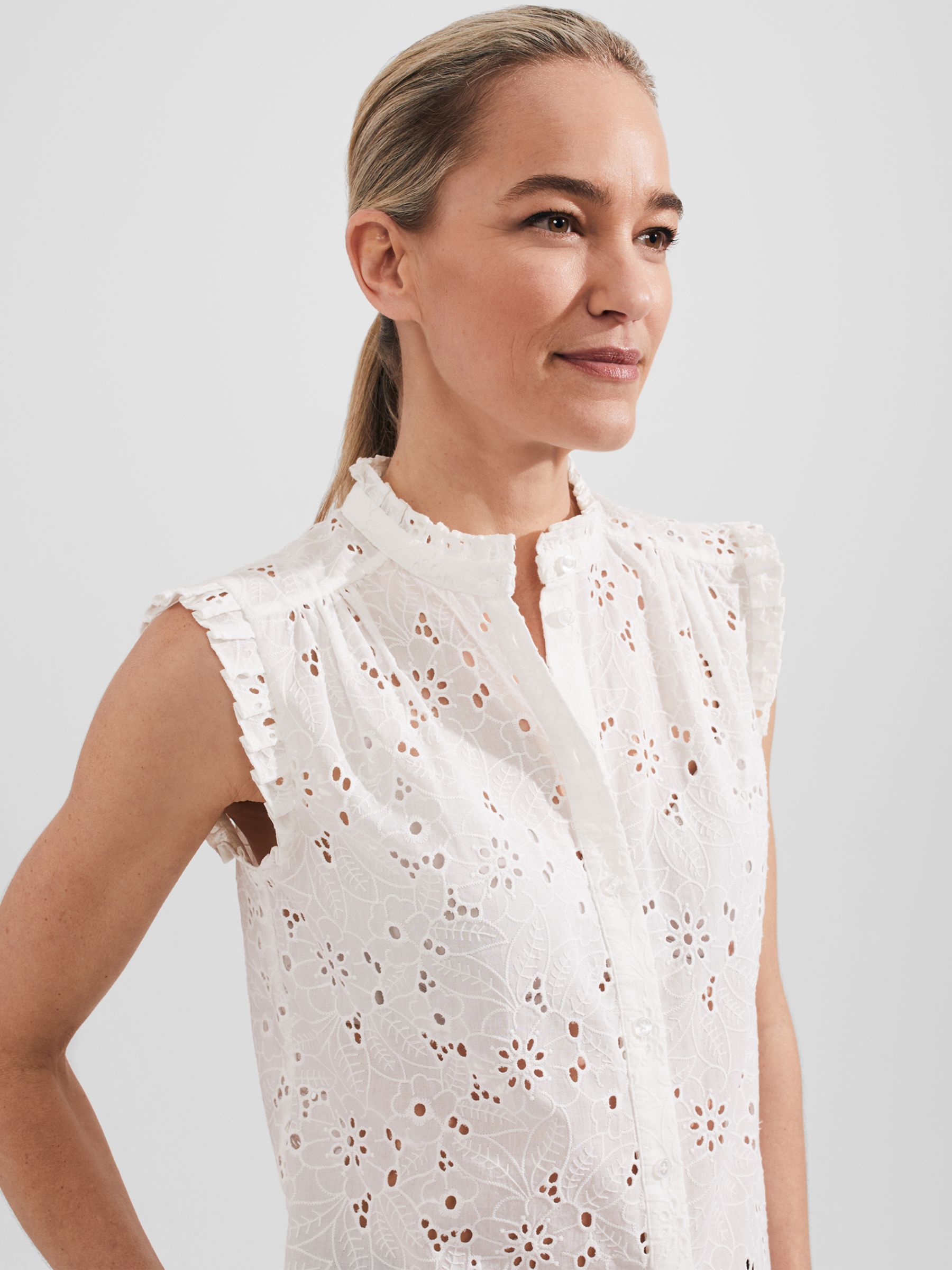 Hobbs Clementine Top, White at John Lewis & Partners