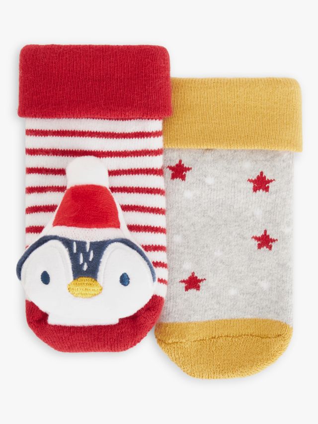 Baby Essentials Baby Boys and Baby Girls Christmas Hats and Rattle Socks Set - Multi - Size