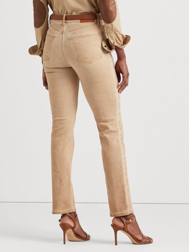 Lauren Ralph Lauren High Rise Straight Leg Ankle Jeans, Birch Tan