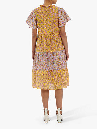 Lollys Laundry Godwin Floral Tiered Dress, Yellow/Multi