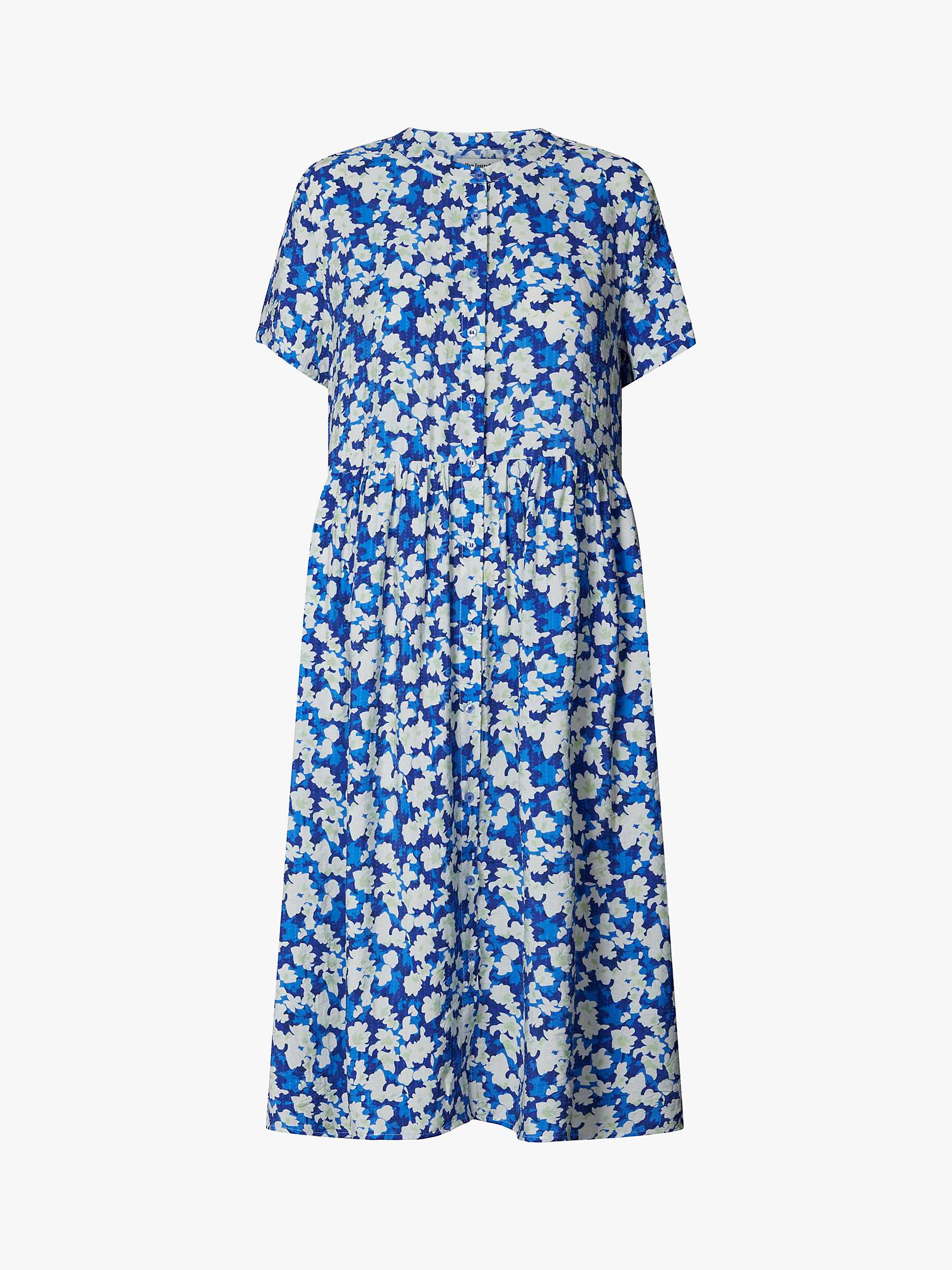 Lollys Laundry Aliya Flower Print Shirt Dress, Blue at John Lewis ...