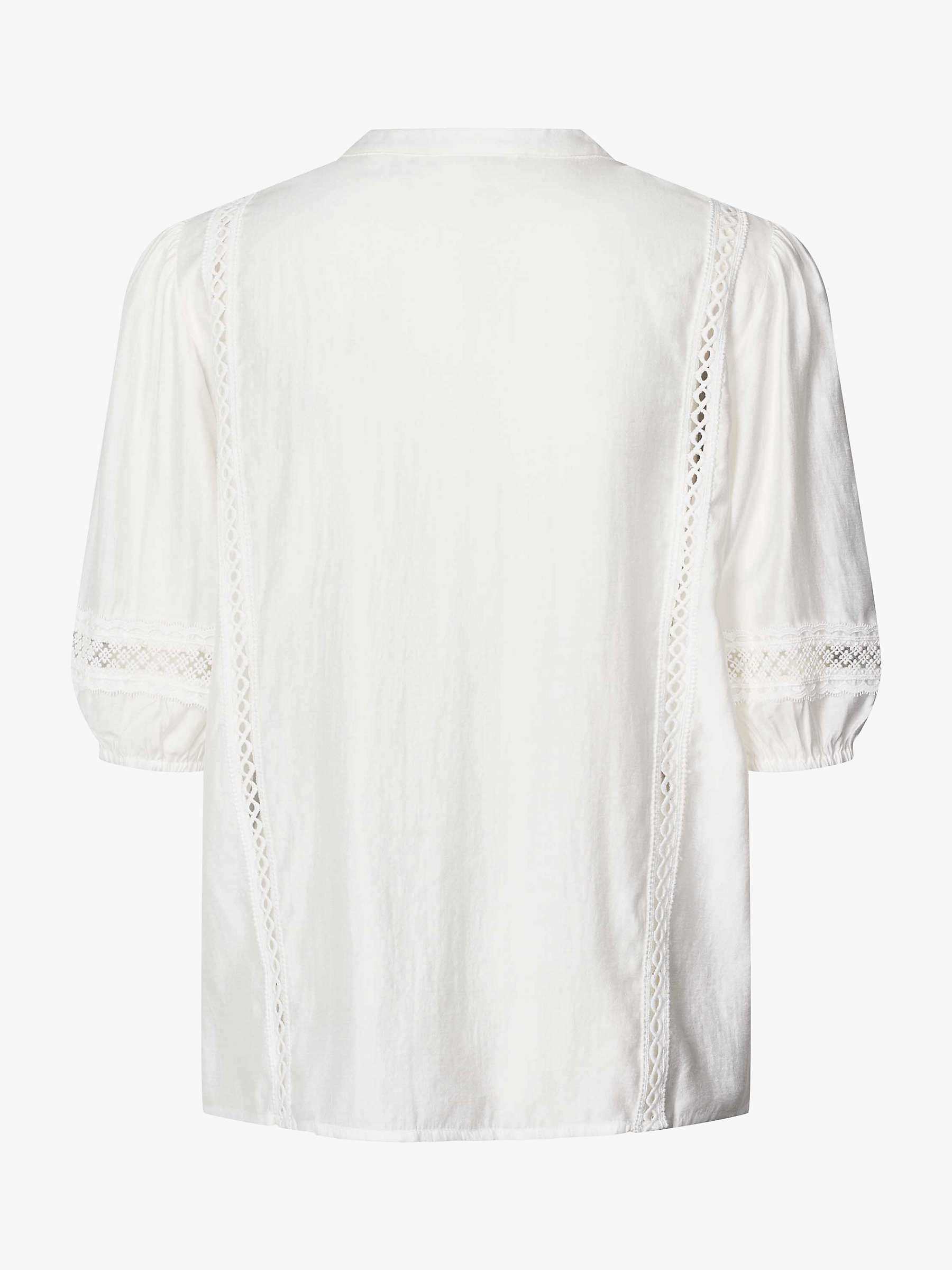 Lollys Laundry Faida Embroidered Notch Neck Blouse, White at John Lewis ...