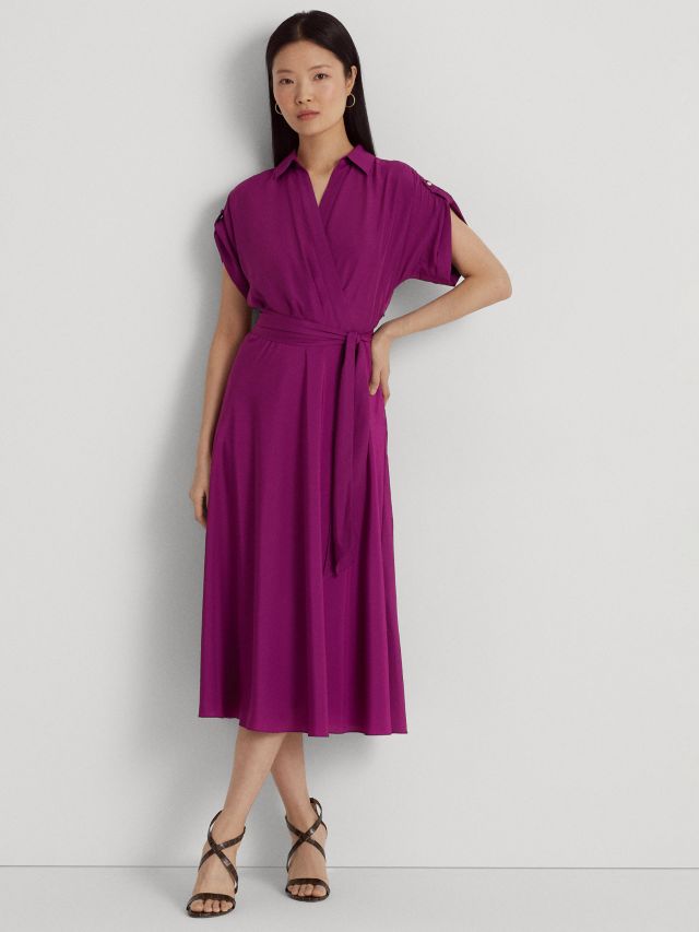 Lauren Ralph Lauren Fratillio Midi Shirt Dress, Plum Caspia, 6