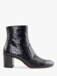 Chie Mihara Nurina Leather Croc Effect Ankle Boots, Black