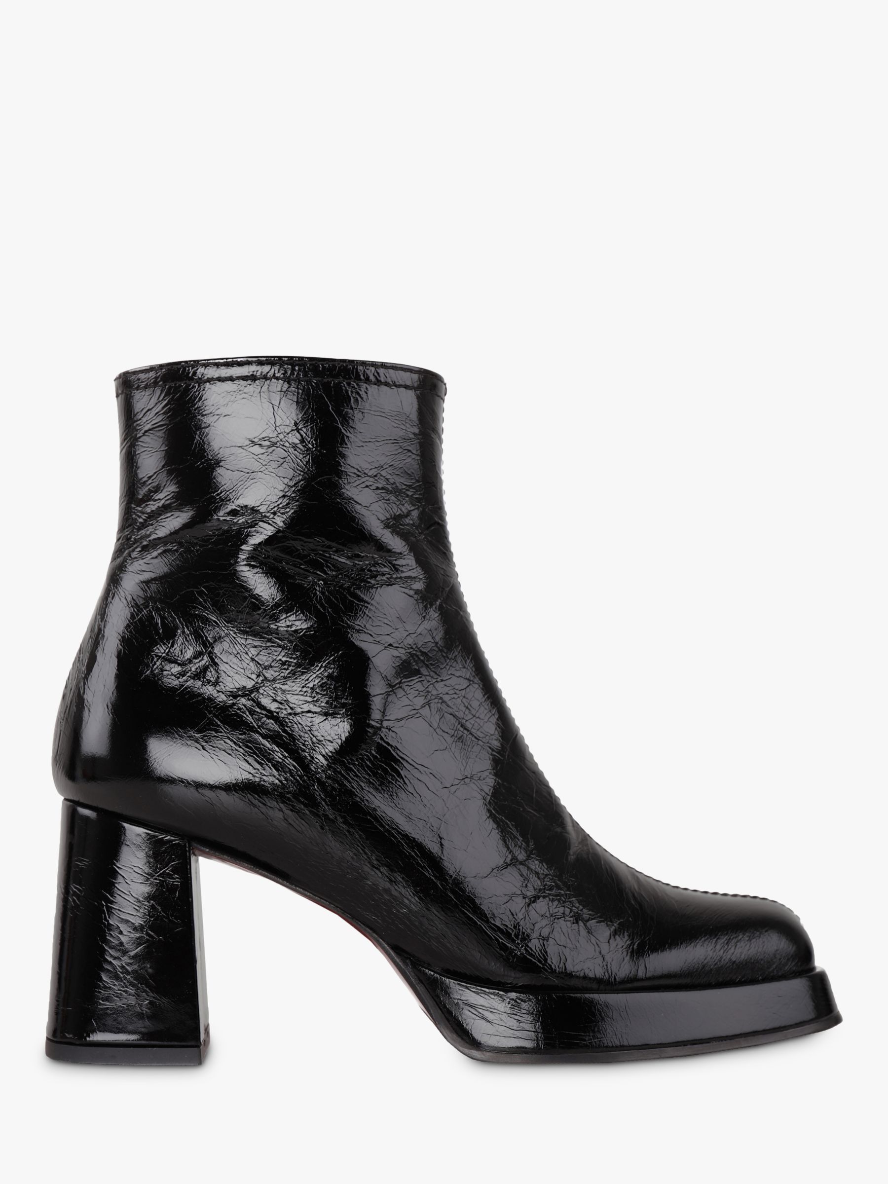 Chie Mihara Katrin Leather Platform Ankle Boots Black 4