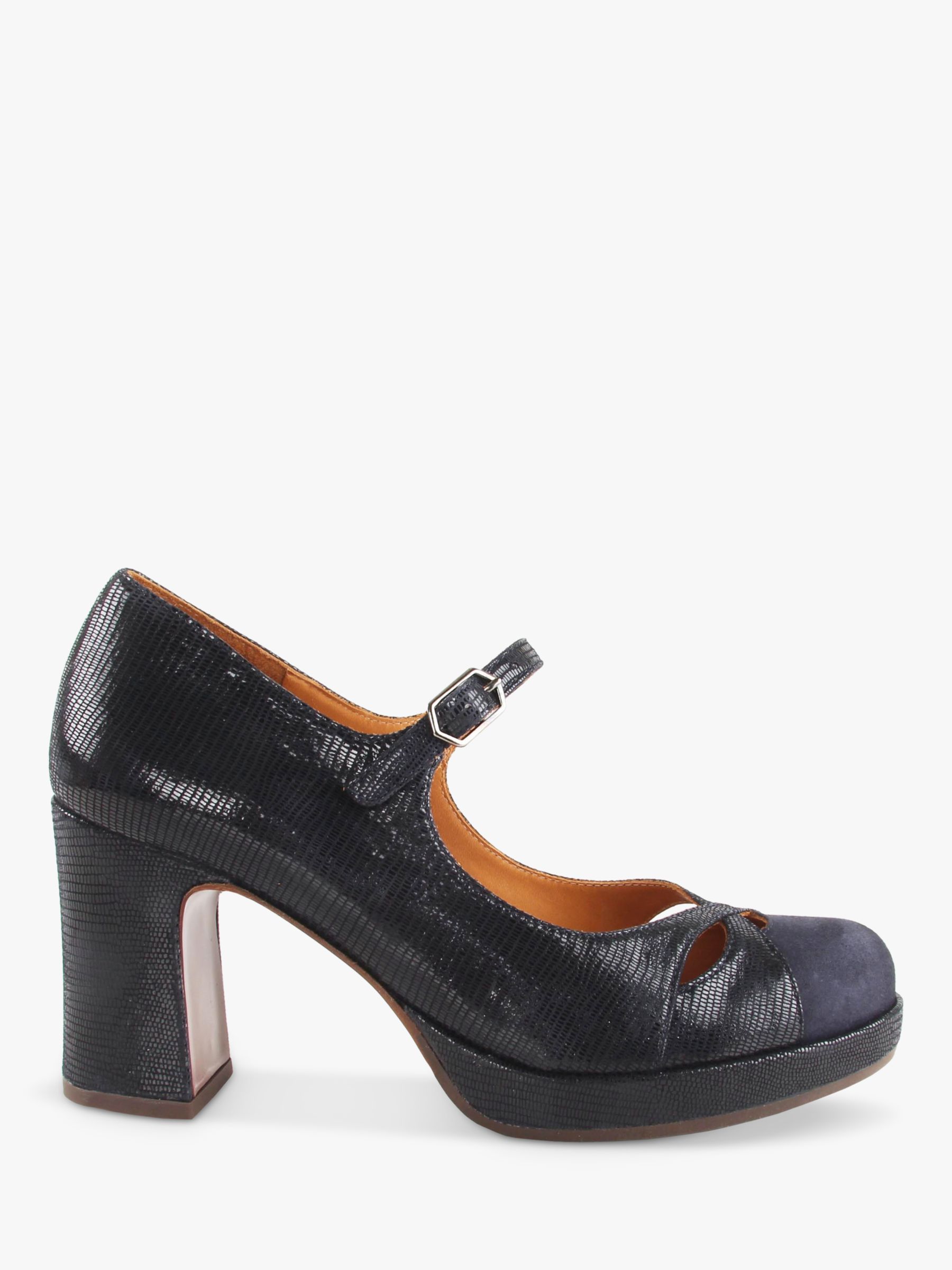 Chie Mihara Dazue Textured Leather Mary Jane Shoes Navy 4