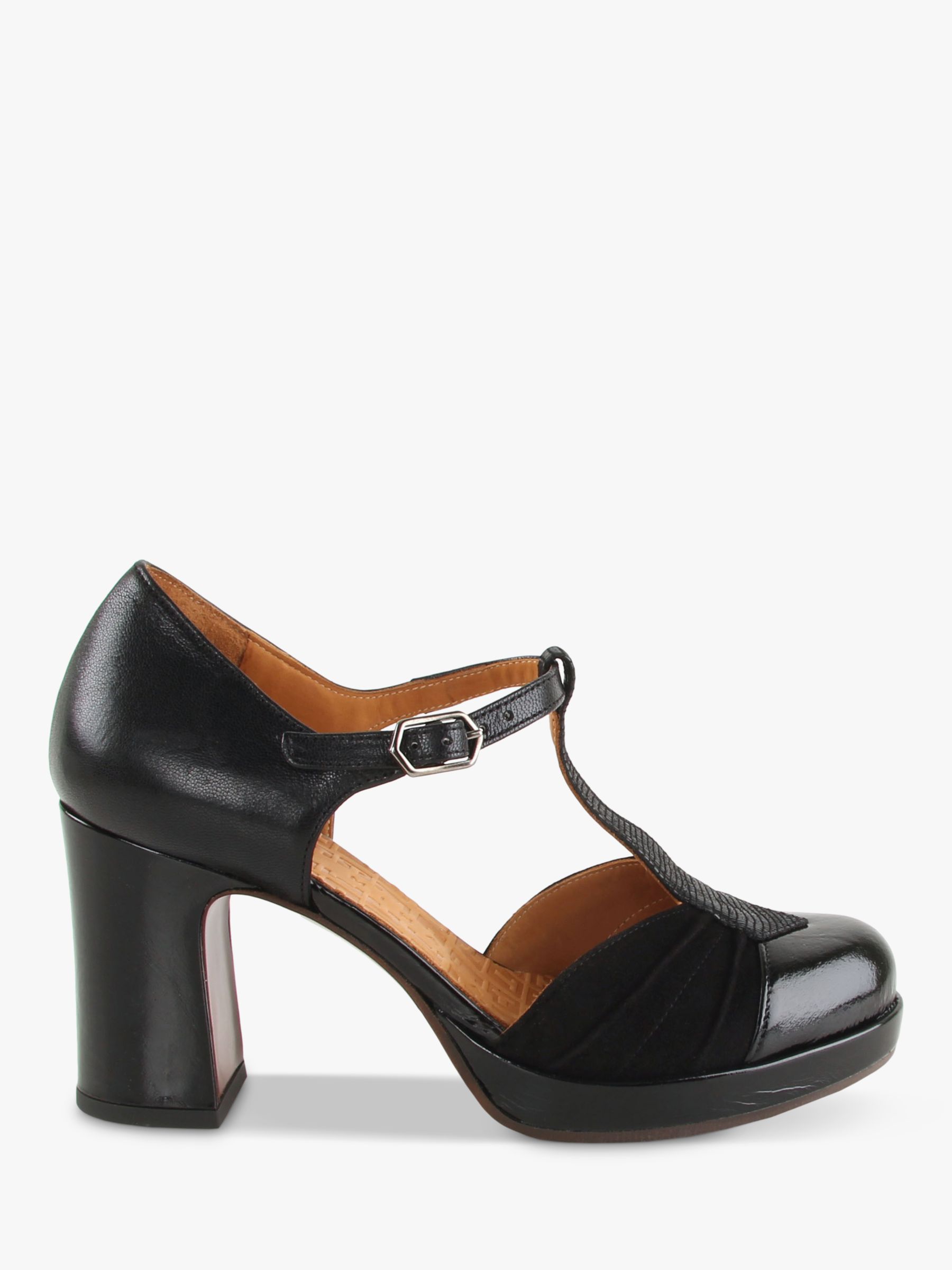 Chie Mihara Dajud Leather Block Heel Mary Jane Shoes, Black at John ...