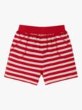 Frugi Kids' Ellis Organic Cotton Stripe Shorts, True Red