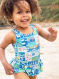 Frugi Kids' Coral Postcards Swimsuit, Multi