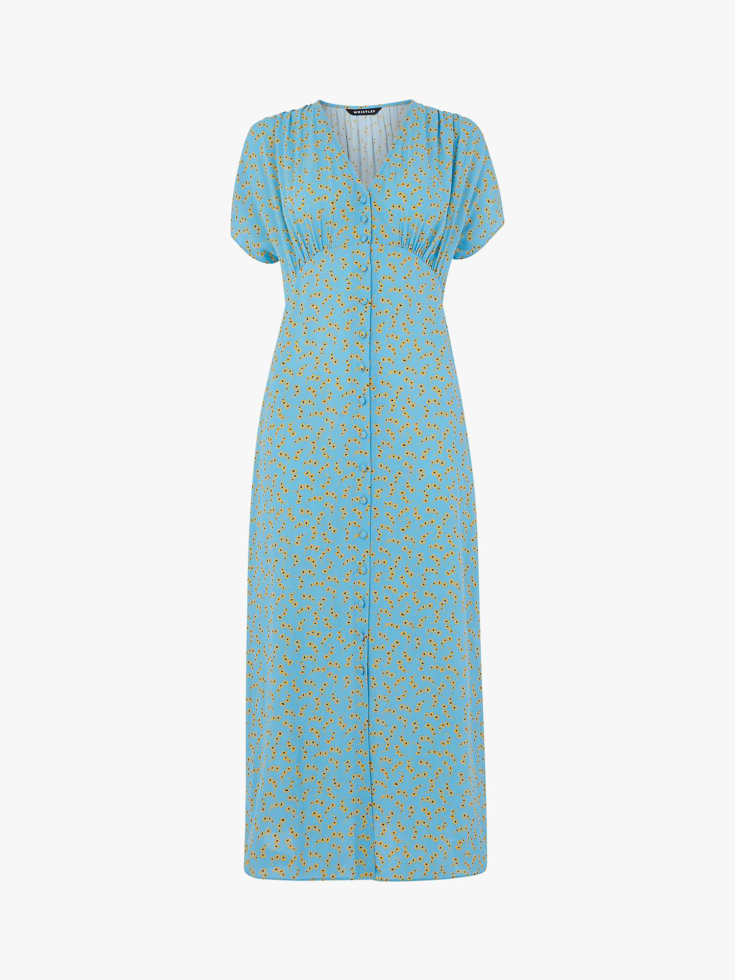 Buy Whistles Floral Crescent Print Midi Dress, Blue/Multi Online at johnlewis.com