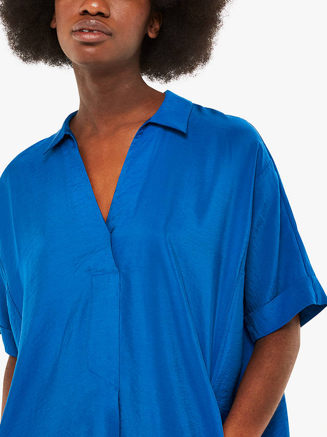 Whistles Melanie Relaxed Shirt Dress, Blue at John Lewis & Partners