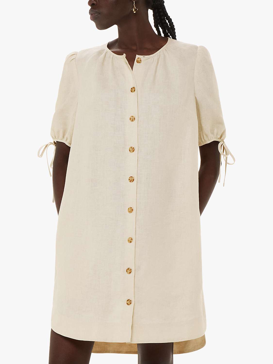 Buy Whistles Frankie Button Through Puff Sleeve Dress Online at johnlewis.com