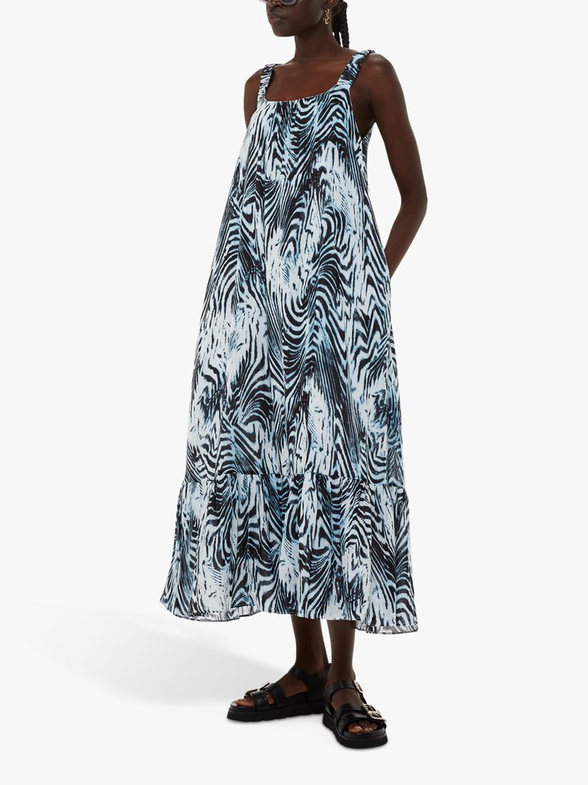 Isabella Blue Zebra Bias Midi Dress – Ro&Zo