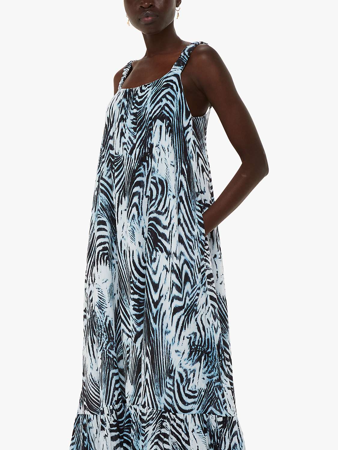 Buy Whistles Warped Tiger Rhea Dress, Blue/Multi Online at johnlewis.com