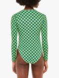 Whistles Suncheck Long Sleeve Swimsuit, Green