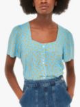 Whistles Floral Crescent Top, Blue/Multi