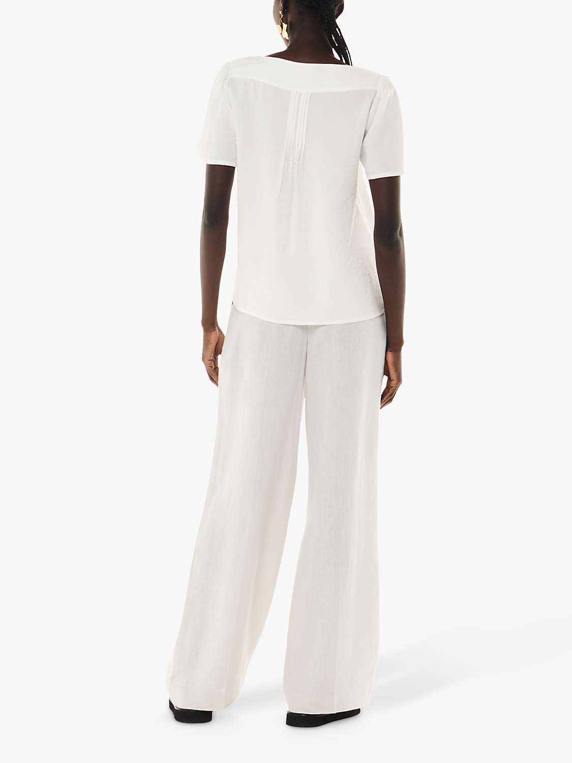 Buy Whistles Lily Square Neck Blouse, White Online at johnlewis.com