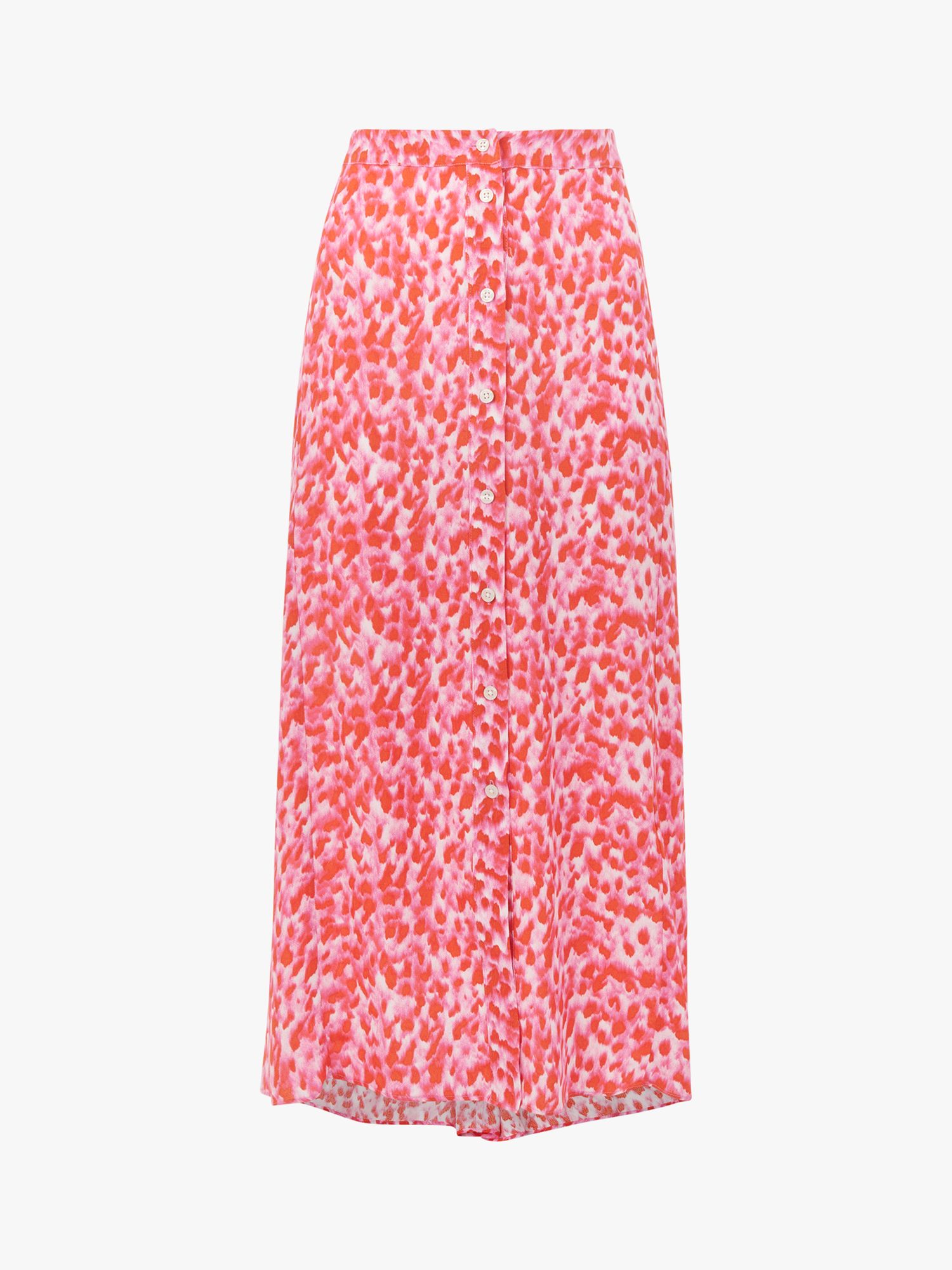Buy Whistles Blurred Strokes Button Front Midi Skirt, Pink/Multi Online at johnlewis.com