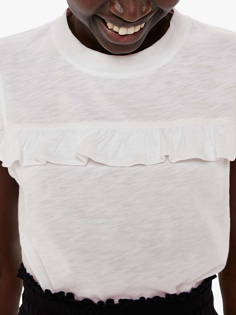 Buy Whistles Cotton Yoke Frill T-Shirt, White Online at johnlewis.com