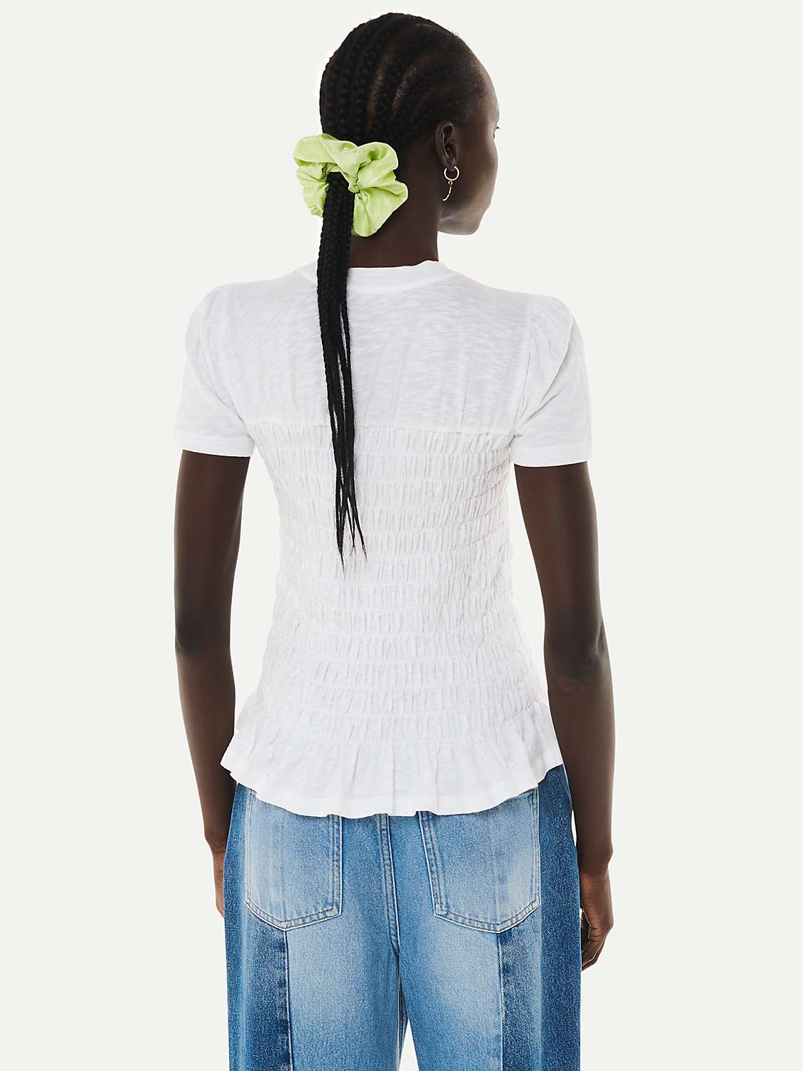 Buy Whistles Ruched Short Sleeve Cotton Top, White Online at johnlewis.com