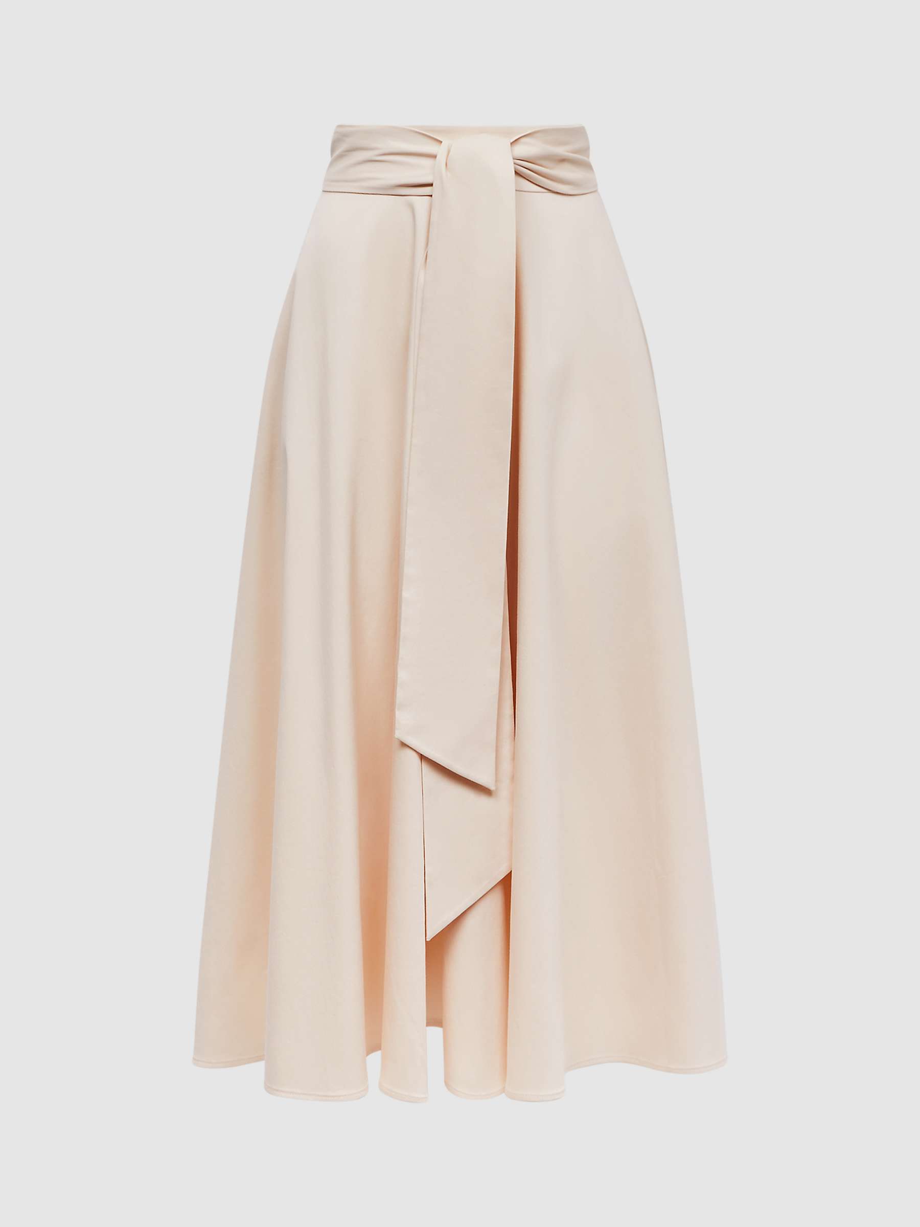 Reiss Rebecca Midi Flared Skirt, Neutral at John Lewis & Partners