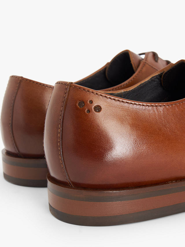 John Lewis Eaton 3-Eyelet Leather Derby Shoes, Brown Tan
