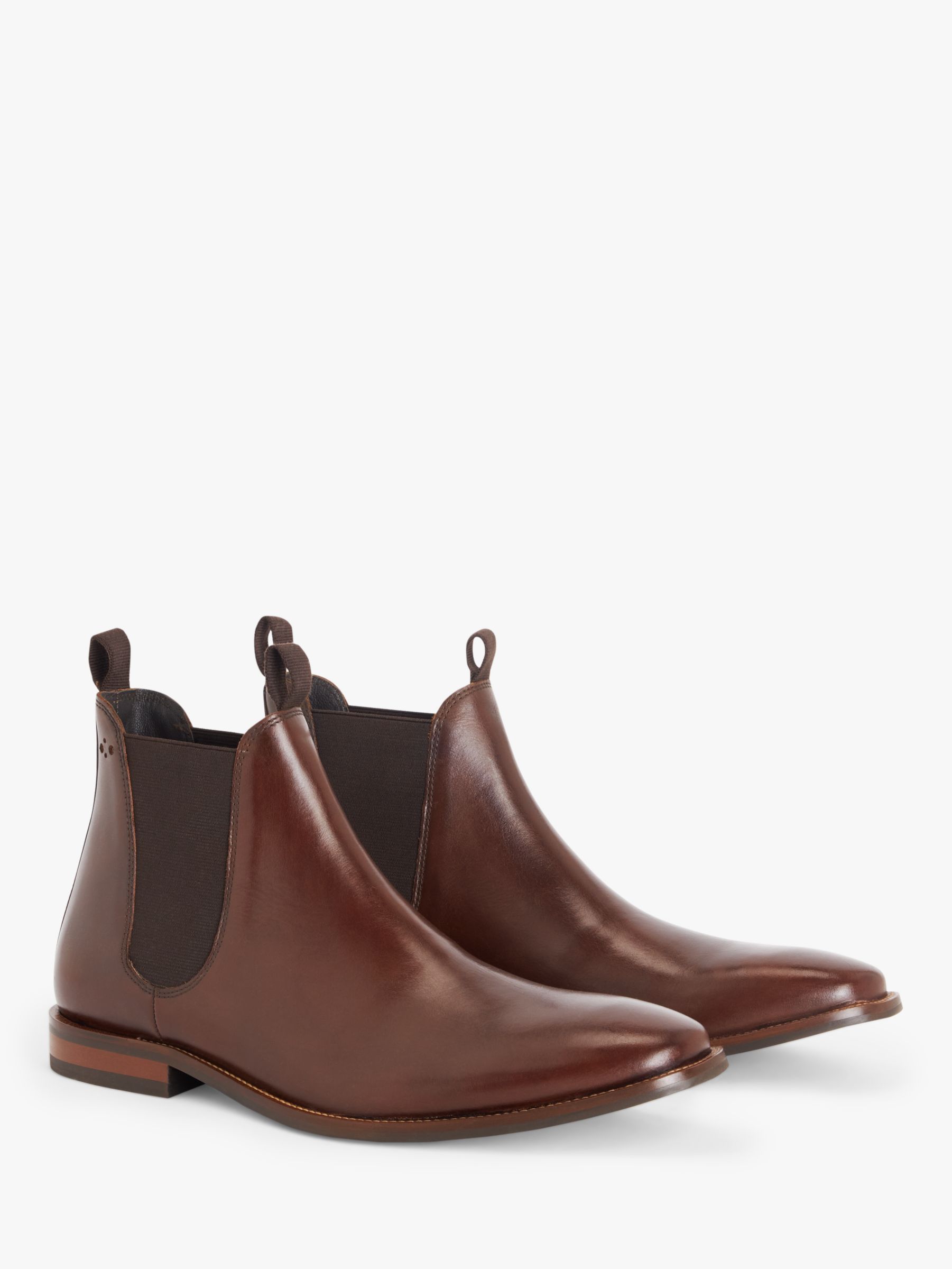 John Lewis Elsworth Leather Chelsea Boots, Dark Brown, 7