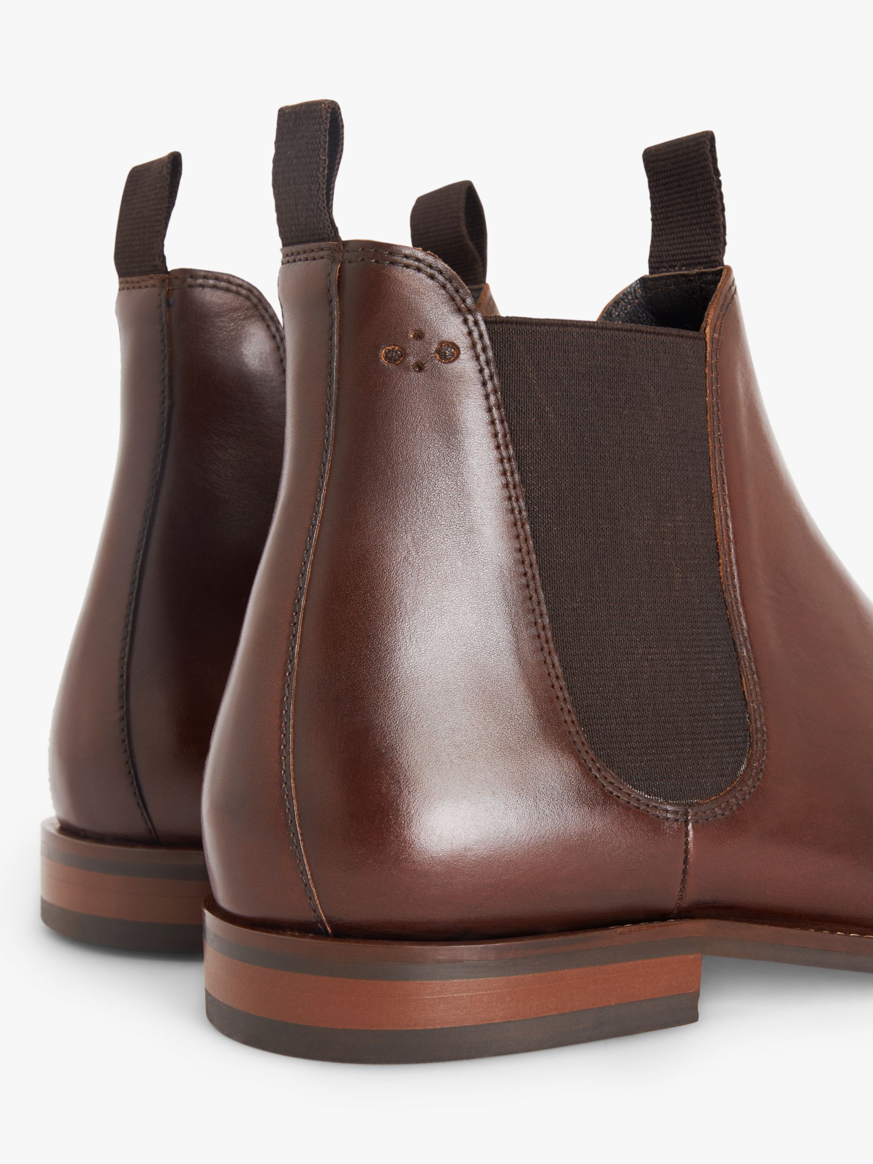 John Lewis Elsworth Leather Chelsea Boots, Dark Brown, 7