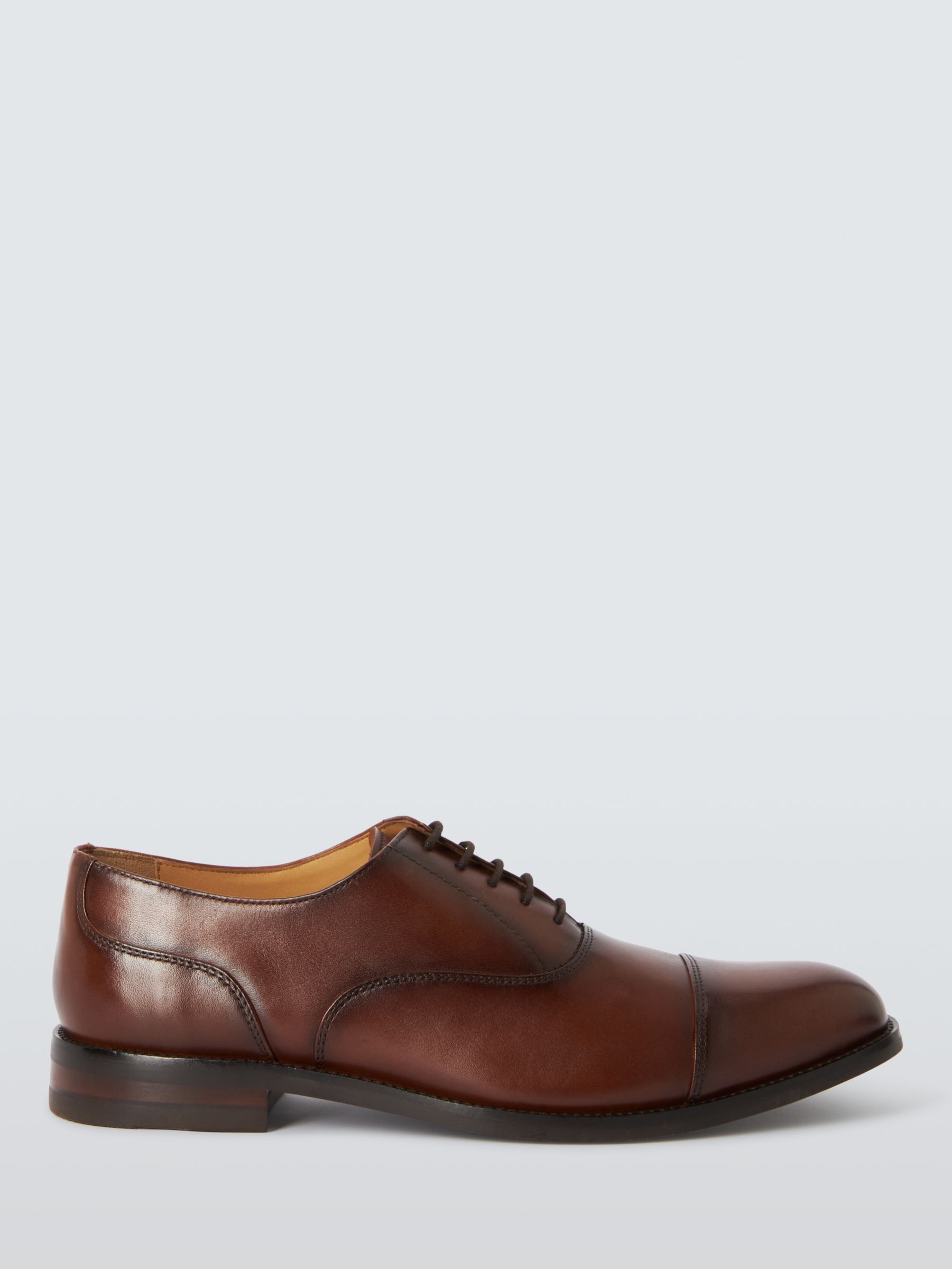 John Lewis Leather Classic Oxford Shoes, Mid Brown, 8