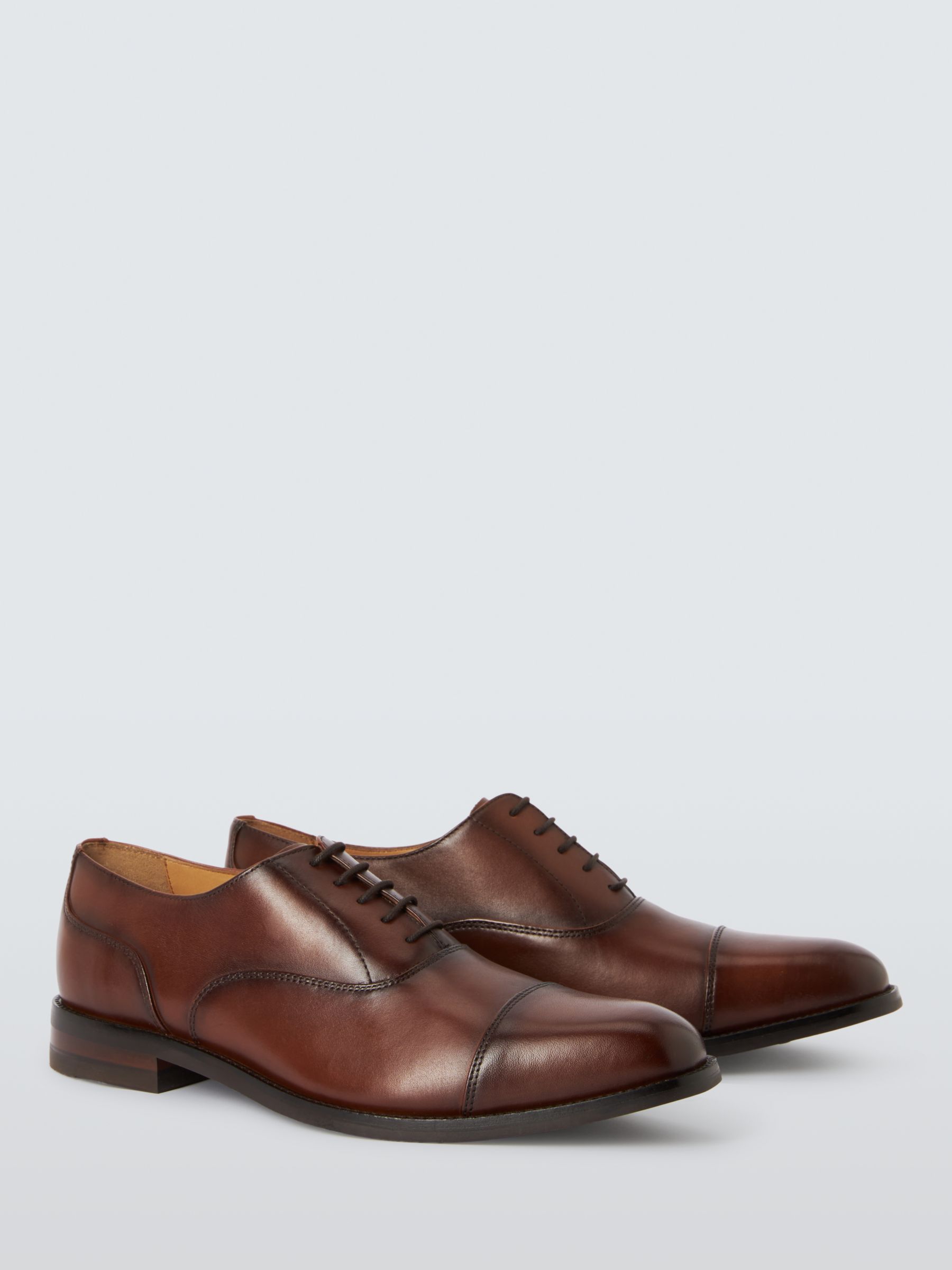 John Lewis Leather Classic Oxford Shoes, Mid Brown, 8