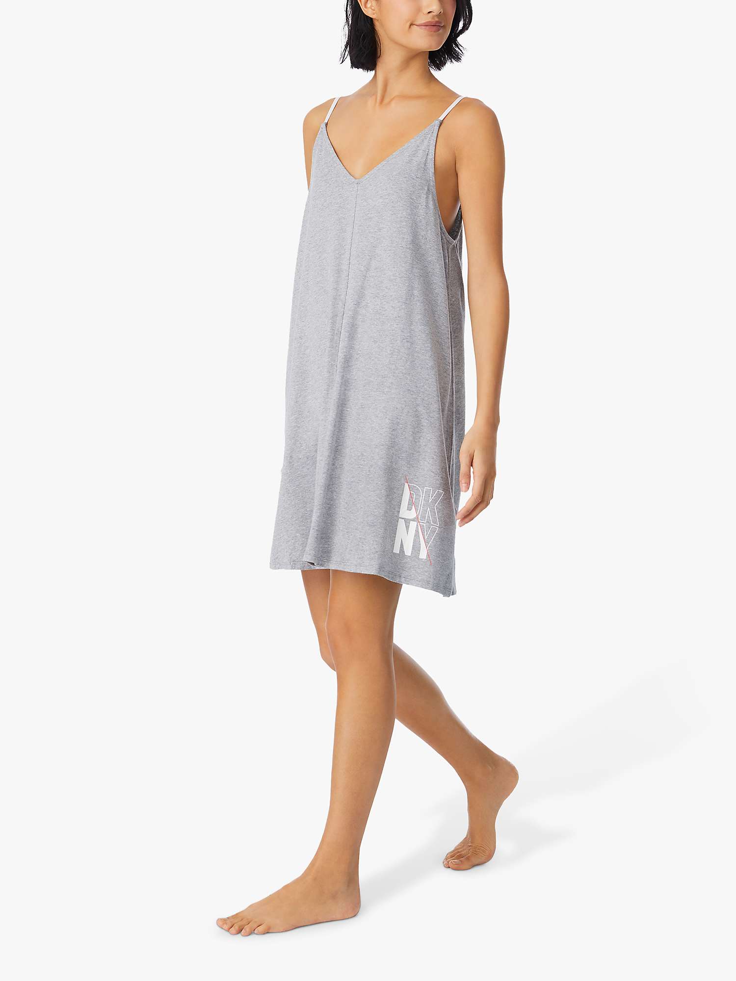 Buy DKNY Cotton Logo Night Dress, Grey Online at johnlewis.com