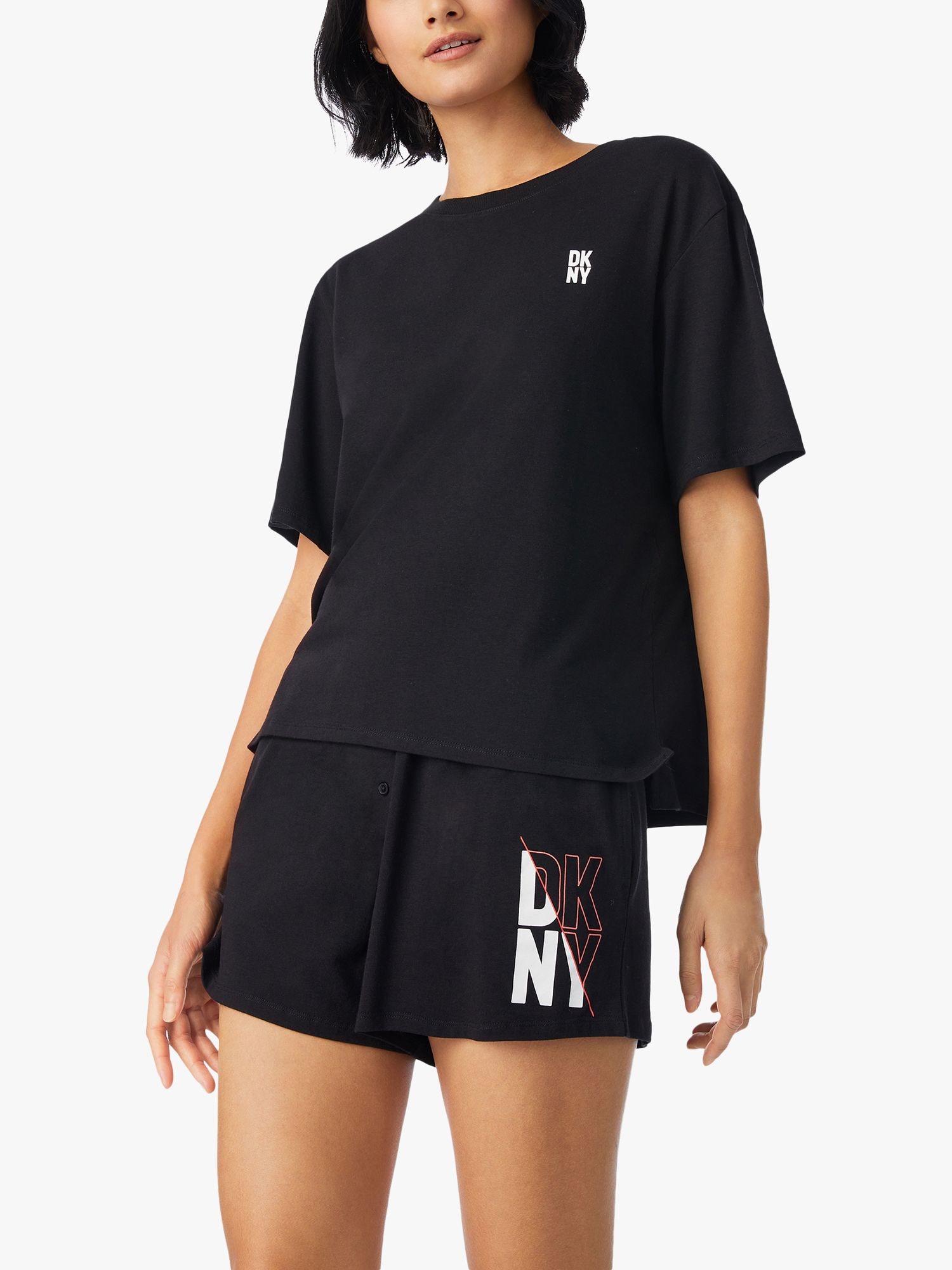 Buy DKNY Cotton Short Sleeve Elasticated Boxer Pyjama Set Online at johnlewis.com