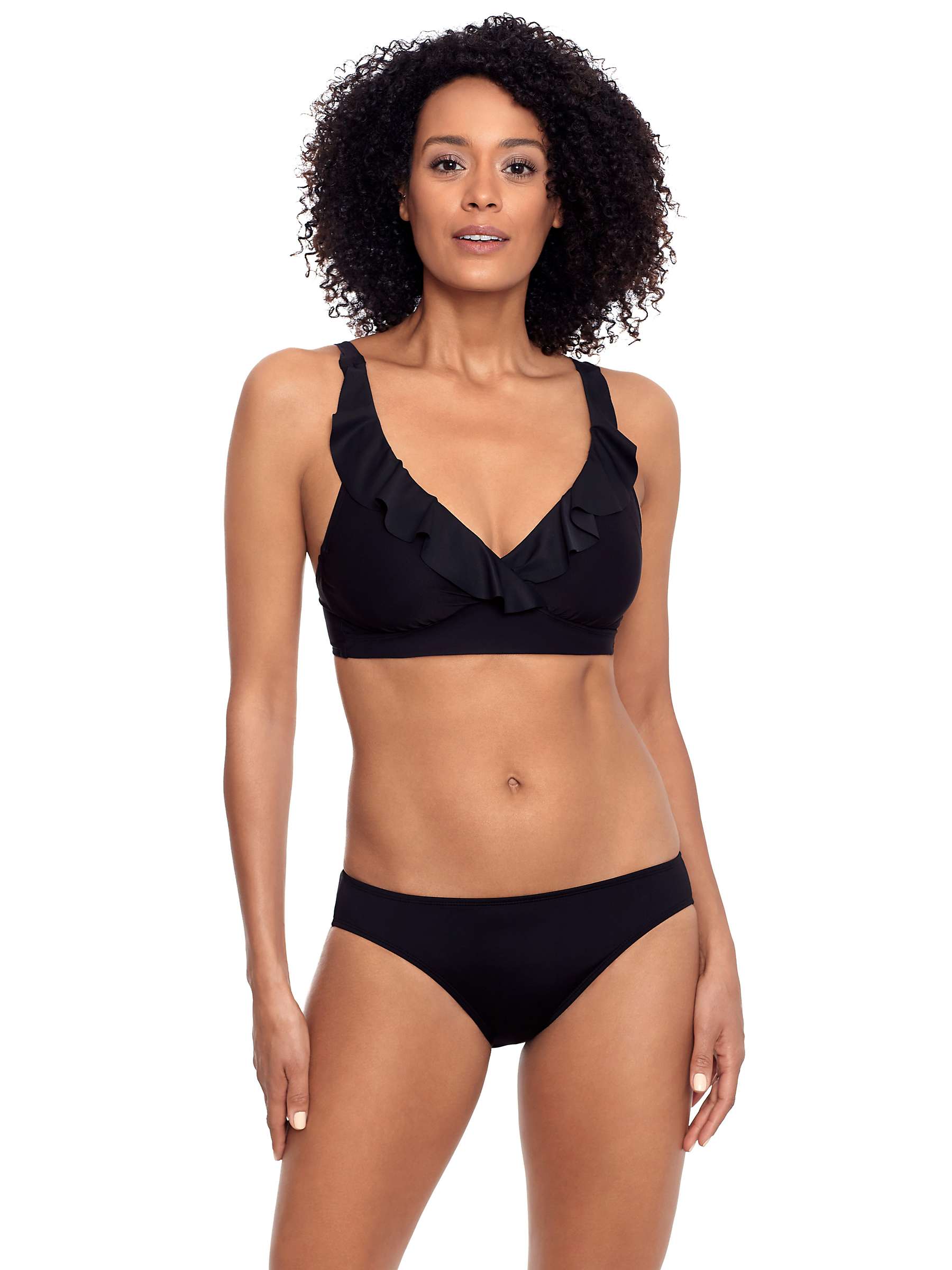 Buy Lauren Ralph Lauren Ruffle Front Bikini Top, Black Online at johnlewis.com