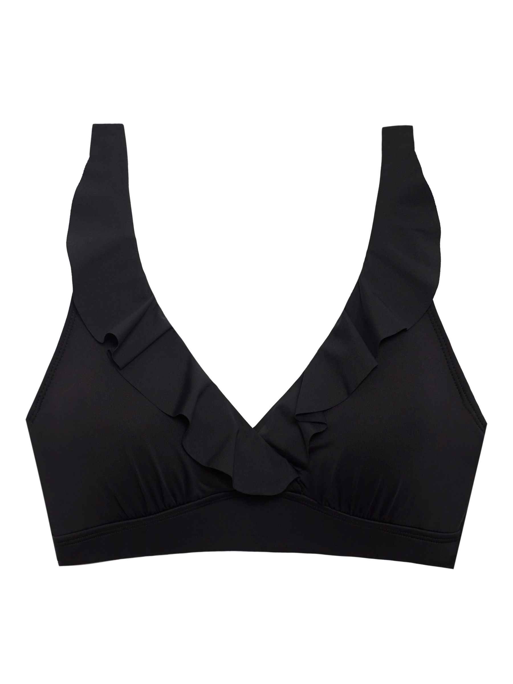 Lauren Ralph Lauren Ruffle Front Bikini Top, Black, 8