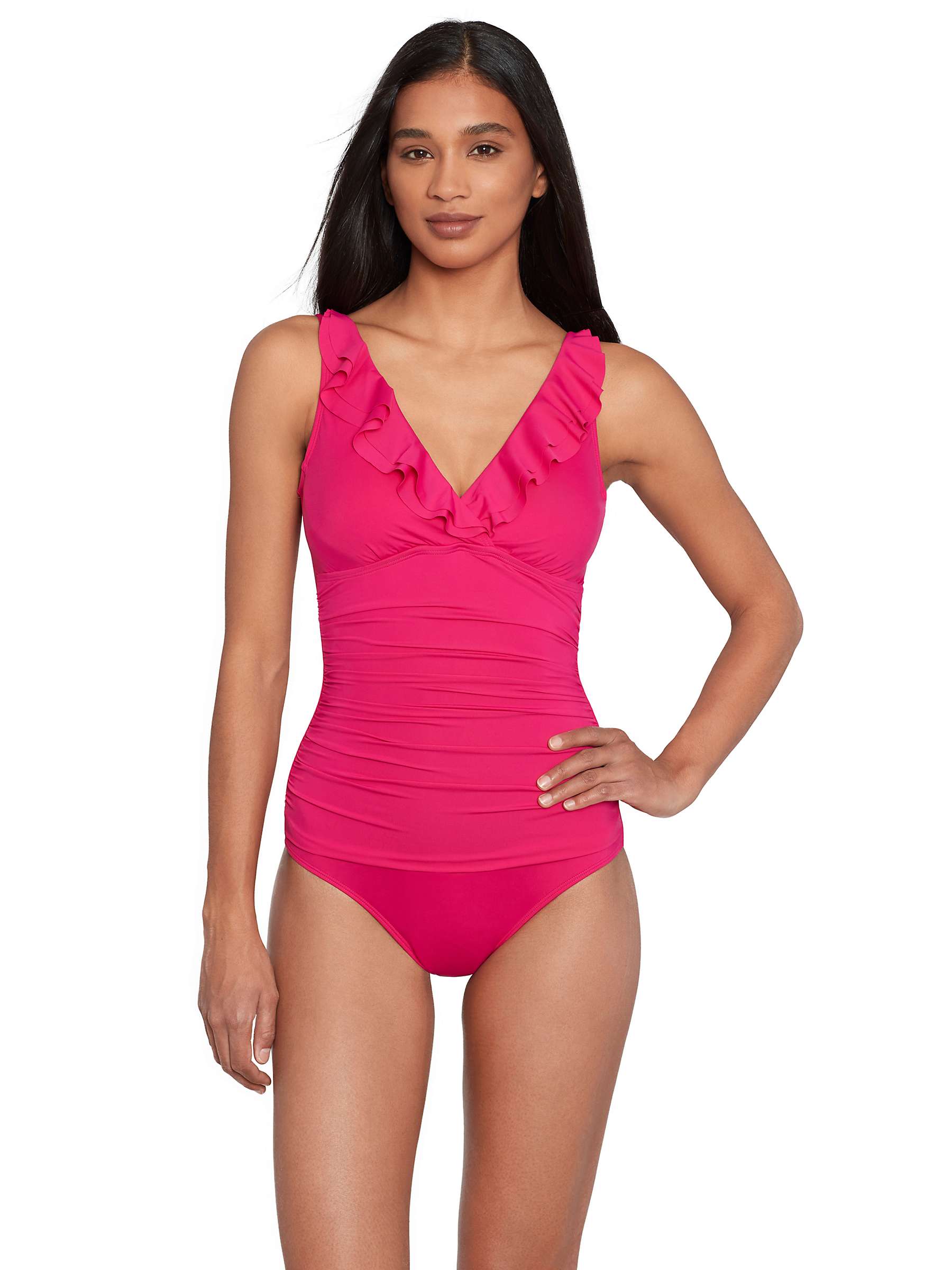 Buy Lauren Ralph Lauren Ruffle Front Shaping Swimsuit Online at johnlewis.com
