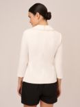 Adrianna Papell Crepe Pearl Tuxedo Top, Ivory, Ivory