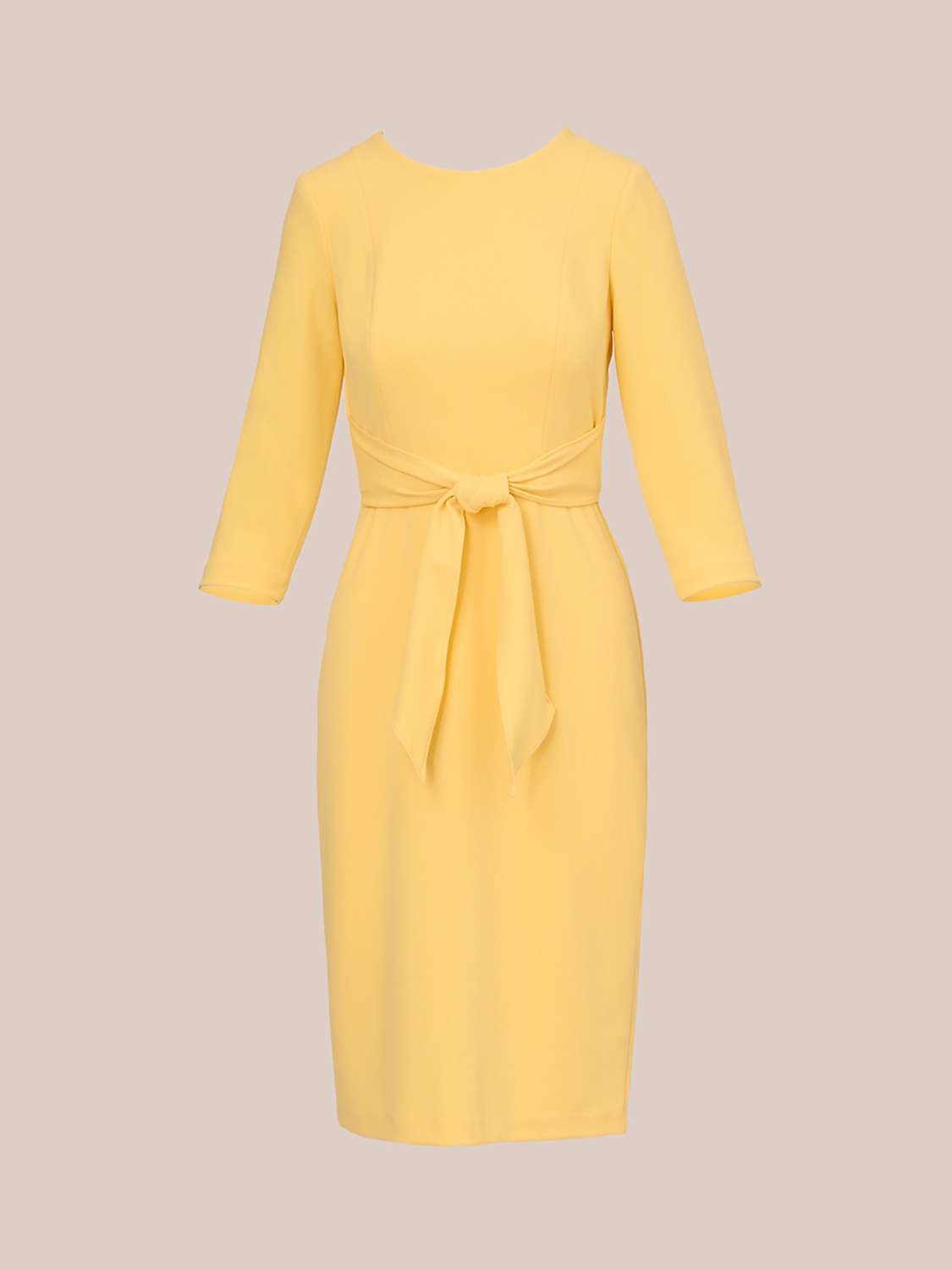 Buy Adrianna Papell Knit Crepe Tie Waist Sheath Dress, Warm Sun Online at johnlewis.com