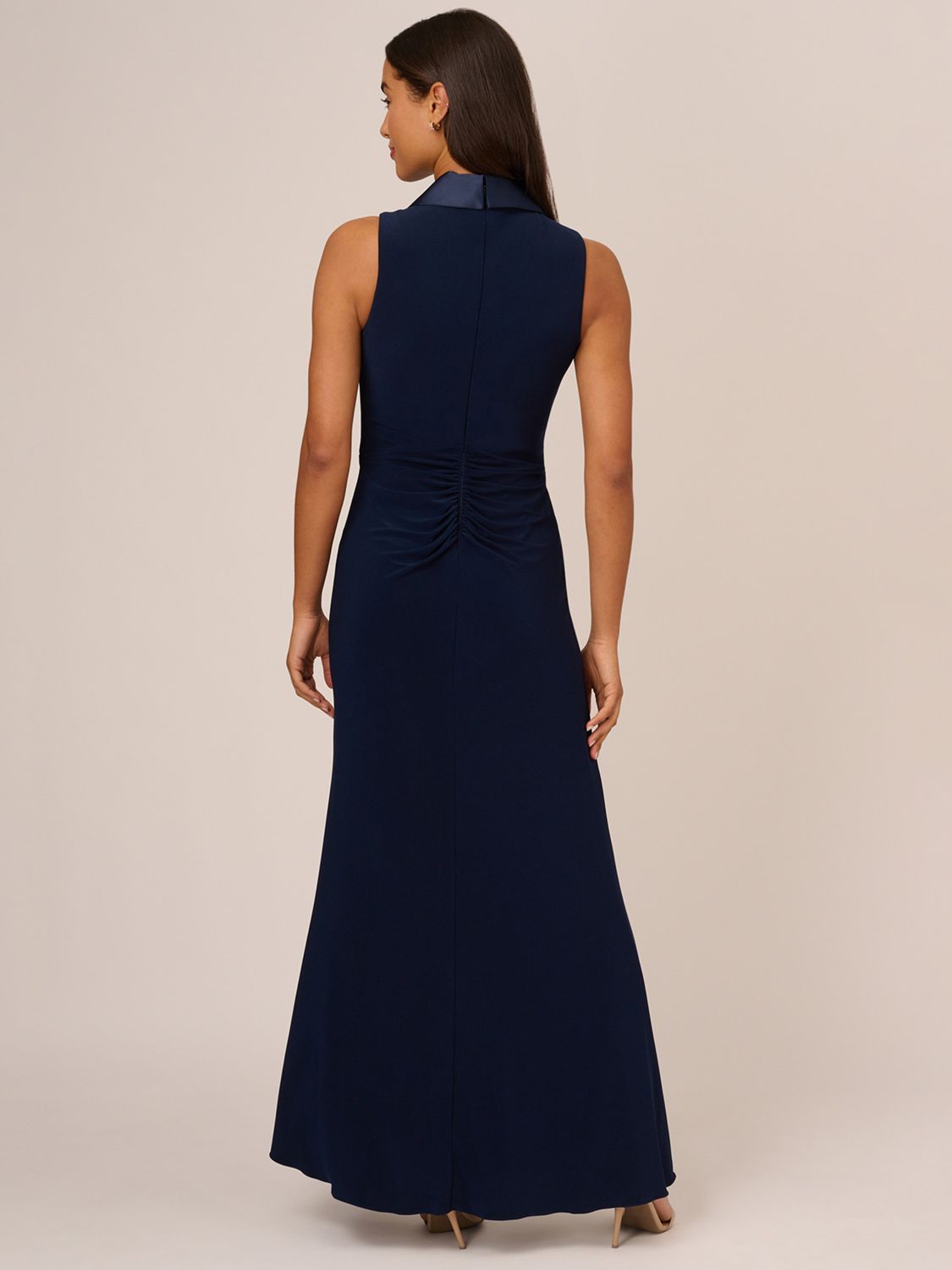 Adrianna Papell Jersey Tuxedo Maxi Dress Midnight